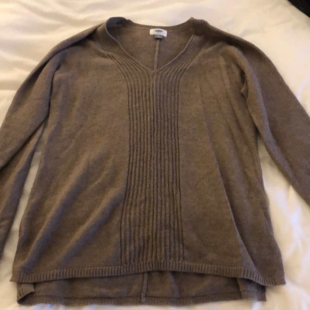 Brown v neck sweater